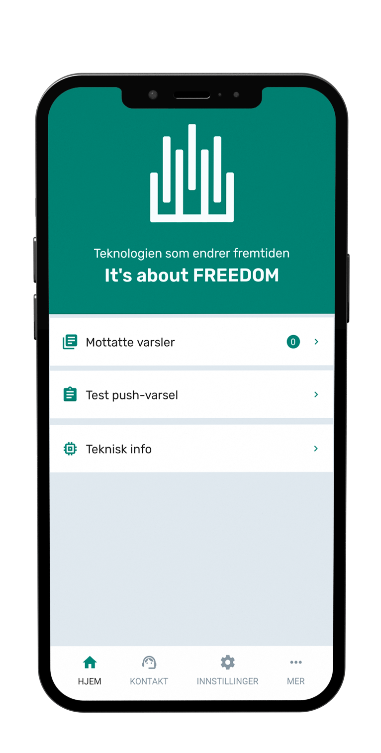 En telefonskjerm som viser appen Liberty Now Alerts.